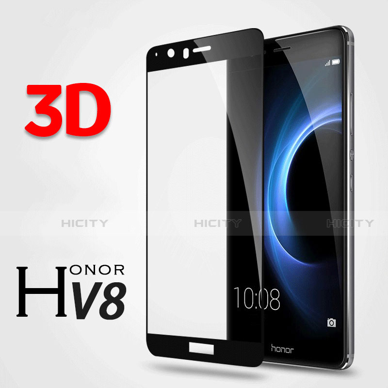 Film Verre Trempe Protecteur d'Ecran 3D pour Huawei Honor V8 Noir Plus