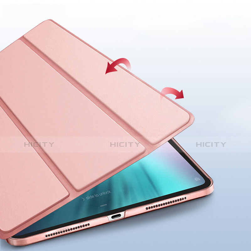 Housse Clapet Portefeuille Livre Cuir L01 pour Apple iPad Pro 12.9 (2018) Rose Plus