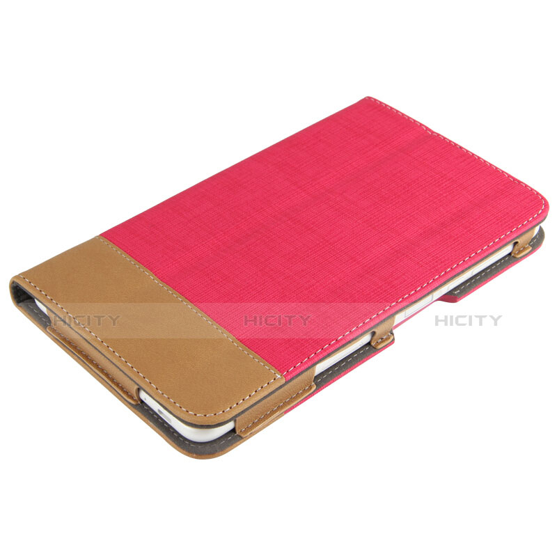 Housse Clapet Portefeuille Livre Cuir L01 pour Huawei MediaPad T2 Pro 7.0 PLE-703L Rouge Plus