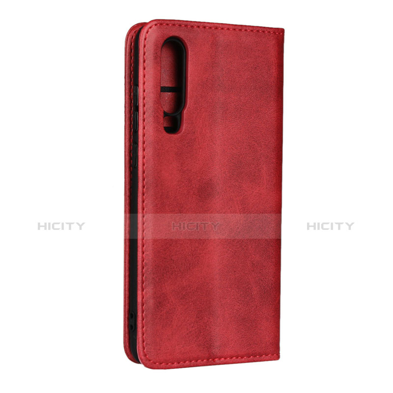 Housse Clapet Portefeuille Livre Cuir L01 pour Huawei P30 Rouge Plus