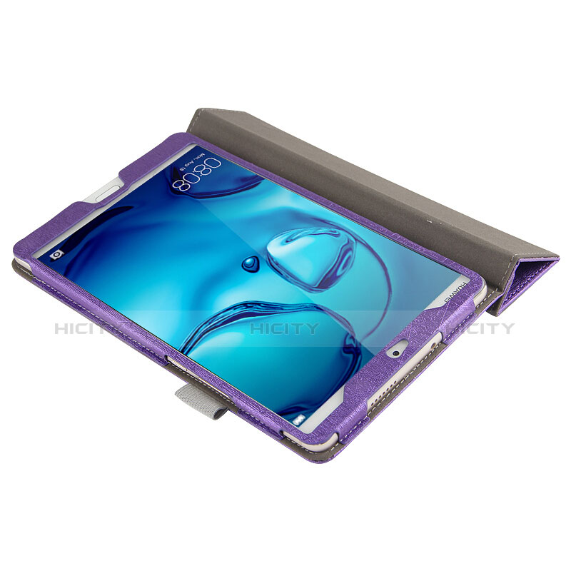 Housse Clapet Portefeuille Livre Cuir L04 pour Huawei Mediapad M3 8.4 BTV-DL09 BTV-W09 Violet Plus