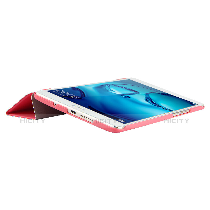 Housse Clapet Portefeuille Livre Cuir pour Huawei Mediapad M3 8.4 BTV-DL09 BTV-W09 Rouge Plus