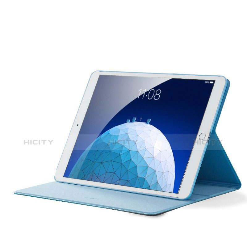 Housse Clapet Portefeuille Livre Tissu pour Apple iPad New Air (2019) 10.5 Bleu Ciel Plus