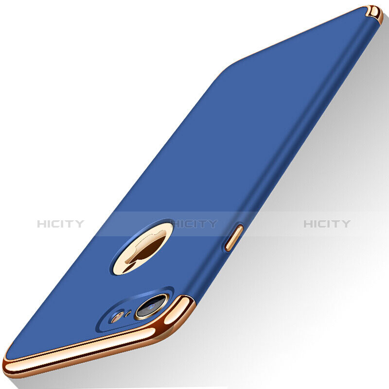 Housse Contour Luxe Metal et Plastique M01 pour Apple iPhone 7 Bleu Plus