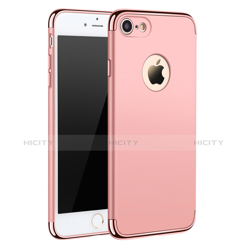 Housse Contour Luxe Metal et Plastique M01 pour Apple iPhone 7 Or Rose Plus
