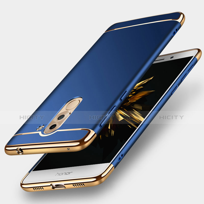 Housse Contour Luxe Metal et Plastique M02 pour Huawei Honor 6X Pro Bleu Plus