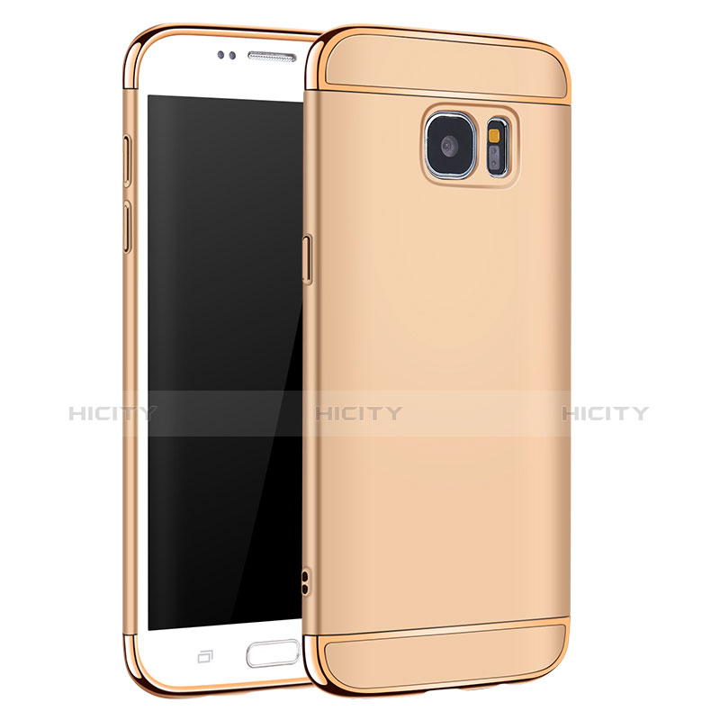 Housse Contour Luxe Metal et Plastique pour Samsung Galaxy S7 Edge G935F Or Plus