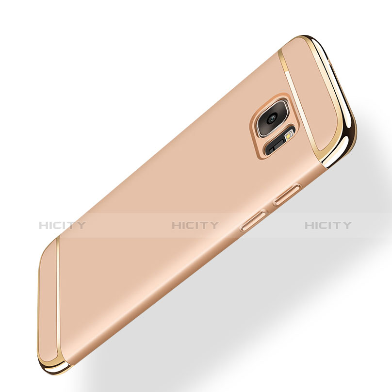 Housse Contour Luxe Metal et Plastique pour Samsung Galaxy S7 Edge G935F Or Plus