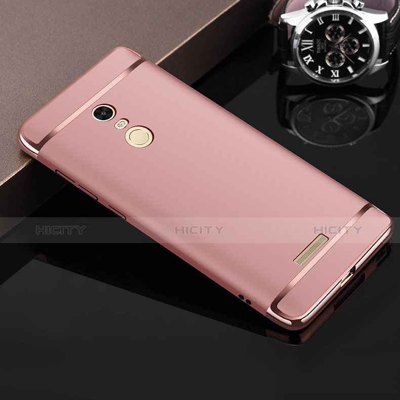 Housse Contour Luxe Metal et Plastique pour Xiaomi Redmi Note 3 MediaTek Or Rose Plus