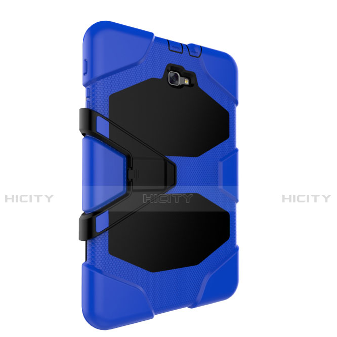 Housse Contour Silicone et Plastique Mat avec Support pour Samsung Galaxy Tab A6 10.1 SM-T580 SM-T585 Bleu Plus