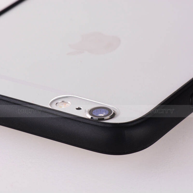 Housse Contour Silicone et Vitre Transparente Mat pour Apple iPhone 6 Plus Noir Plus