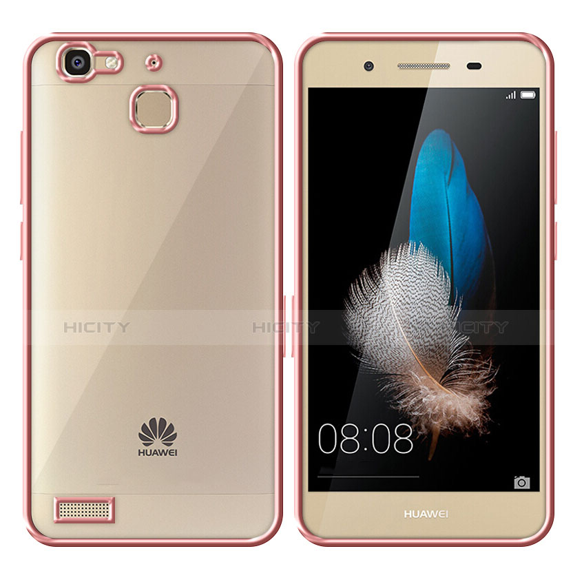 Housse Contour Silicone et Vitre Transparente Mat pour Huawei Enjoy 5S Or Rose Plus