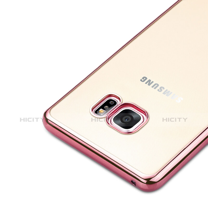 Housse Contour Silicone et Vitre Transparente Mat pour Samsung Galaxy Note 7 Rose Plus