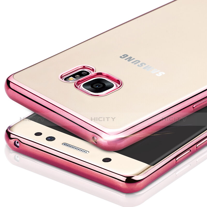 Housse Contour Silicone et Vitre Transparente Mat pour Samsung Galaxy Note 7 Rose Plus