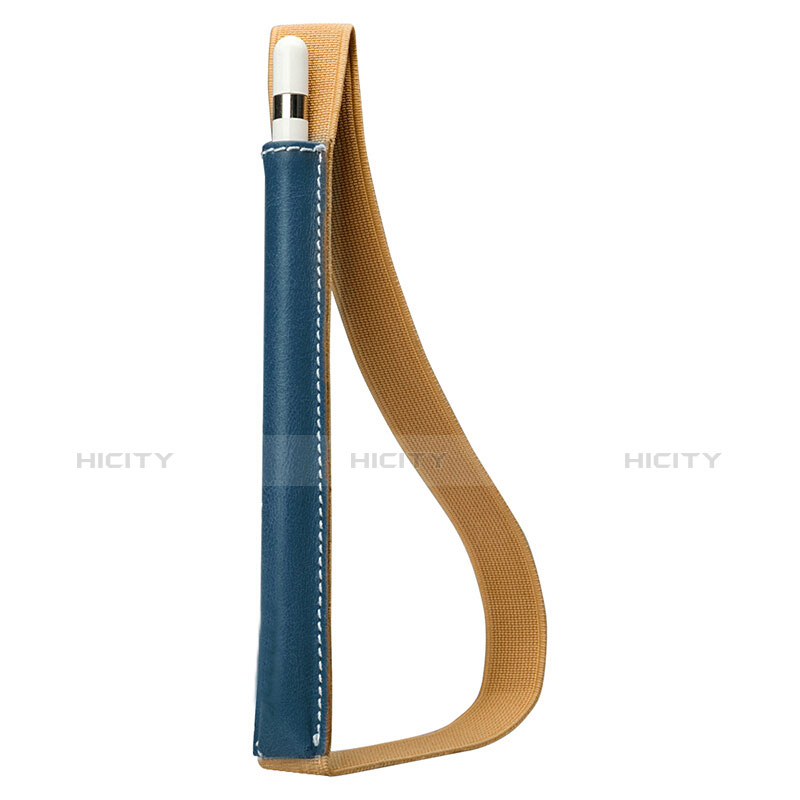 Housse en Cuir Protection Sac Pochette Elastique Douille de Poche Detachable P01 pour Apple Pencil Apple New iPad 9.7 (2017) Bleu Plus