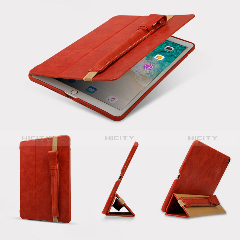 Housse en Cuir Protection Sac Pochette Elastique Douille de Poche Detachable P02 pour Apple Pencil Apple New iPad 9.7 (2017) Rouge Plus