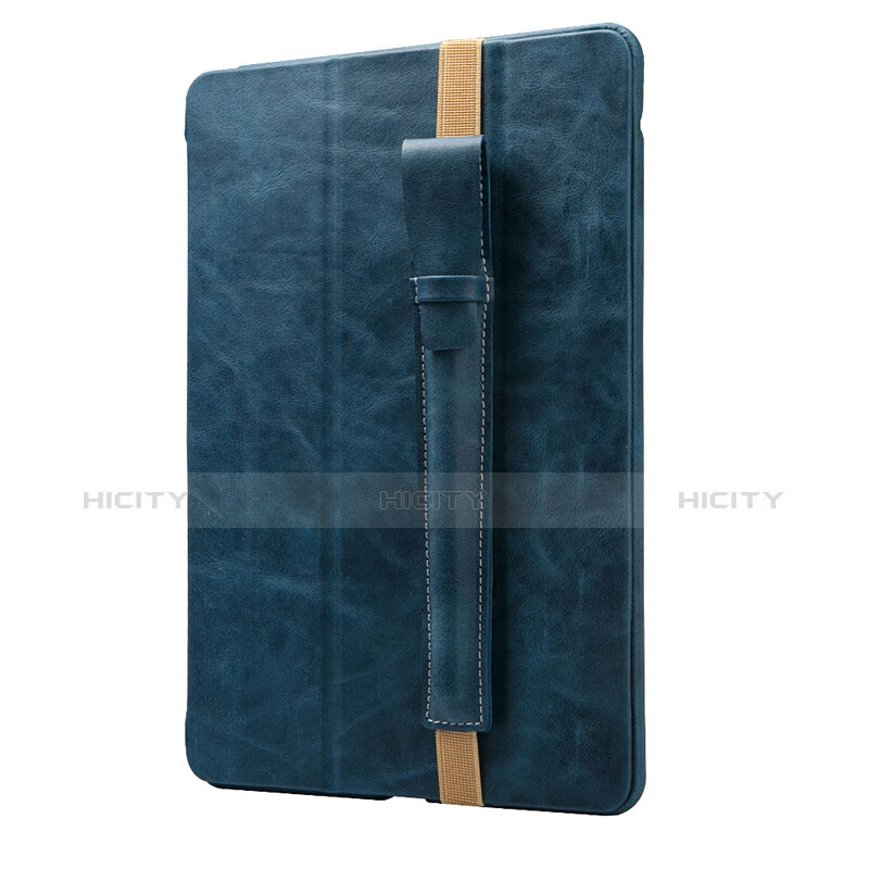 Housse en Cuir Protection Sac Pochette Elastique Douille de Poche Detachable P02 pour Apple Pencil Apple New iPad 9.7 (2018) Bleu Plus