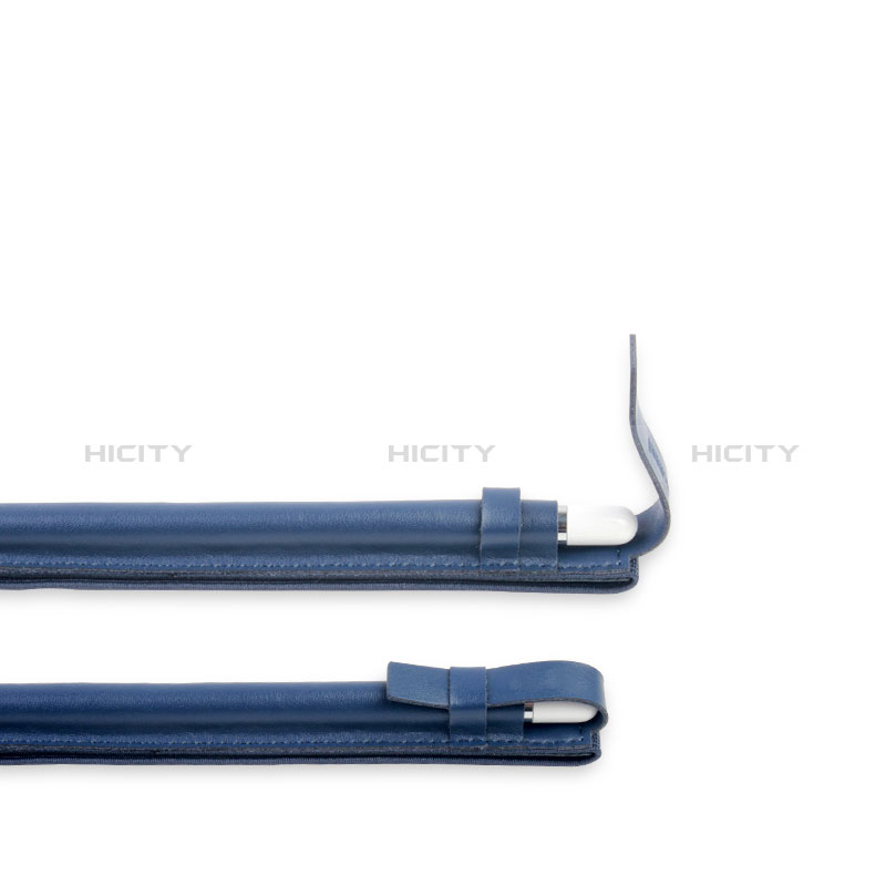 Housse en Cuir Protection Sac Pochette Elastique Douille de Poche Detachable P04 pour Apple Pencil Apple iPad Pro 12.9 Bleu Plus