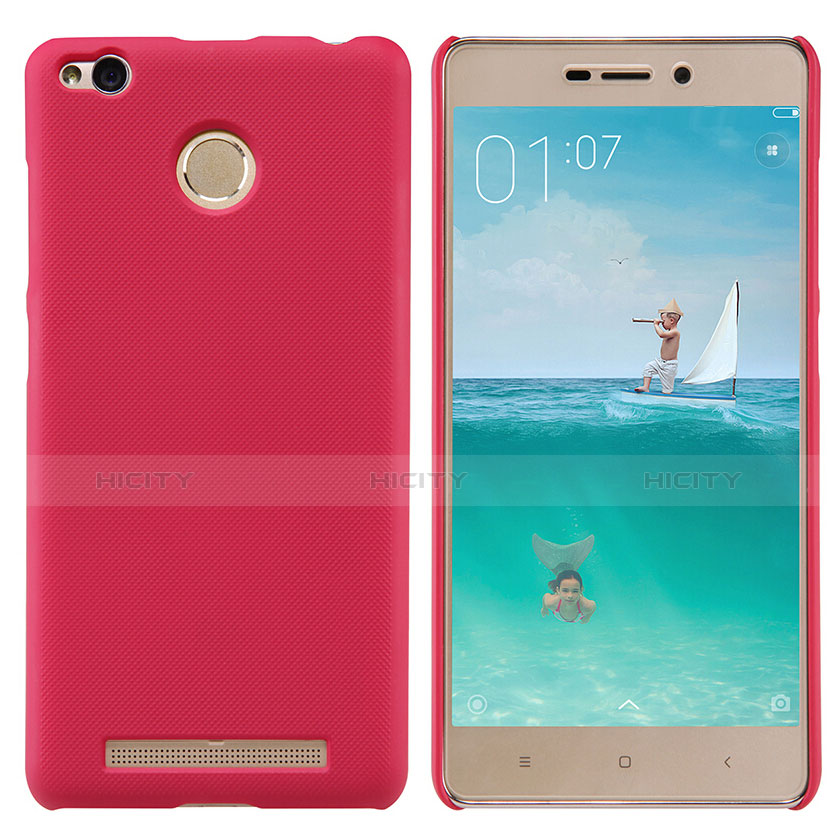 Housse Plastique Rigide Mailles Filet pour Xiaomi Redmi 3S Prime Rouge Plus