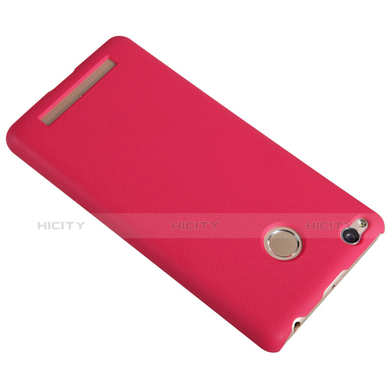 Housse Plastique Rigide Mailles Filet pour Xiaomi Redmi 3X Rouge Plus