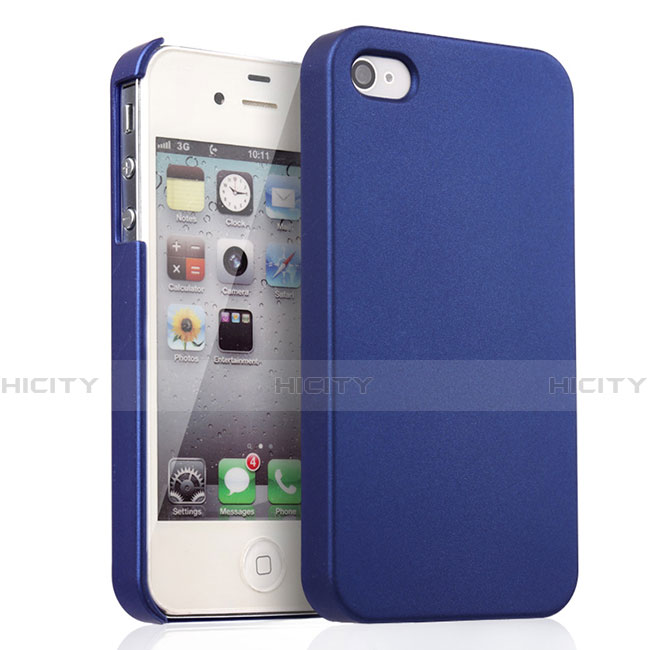 Housse Plastique Rigide Mat pour Apple iPhone 4 Bleu Plus