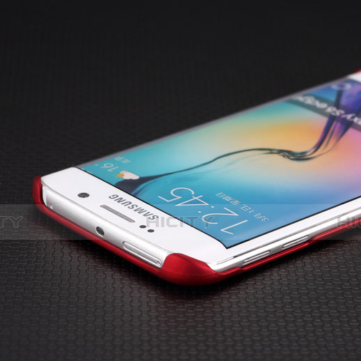 Housse Plastique Rigide Mat pour Samsung Galaxy S6 Edge SM-G925 Rouge Plus