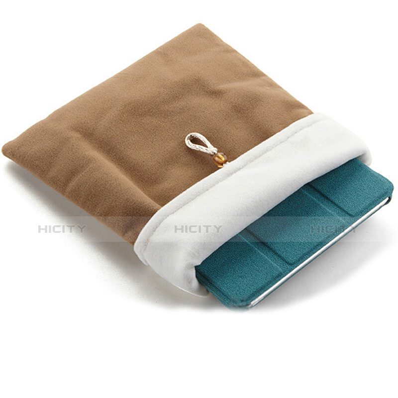 Housse Pochette Velour Tissu pour Apple iPad 3 Marron Plus