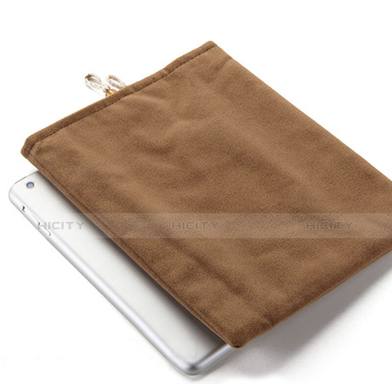 Housse Pochette Velour Tissu pour Apple iPad 4 Marron Plus