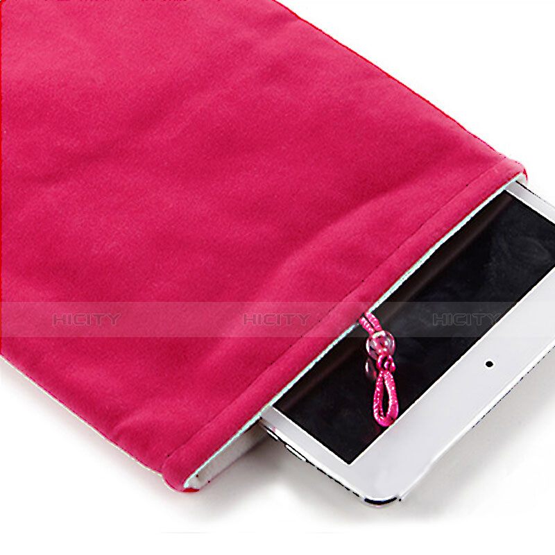 Housse Pochette Velour Tissu pour Apple iPad 4 Rose Rouge Plus
