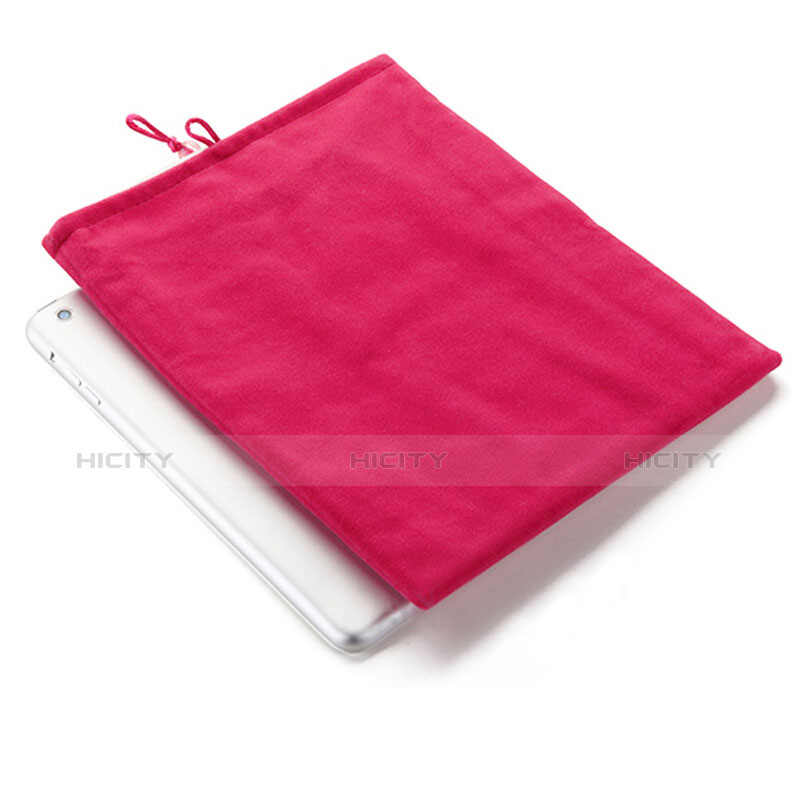 Housse Pochette Velour Tissu pour Apple iPad 4 Rose Rouge Plus