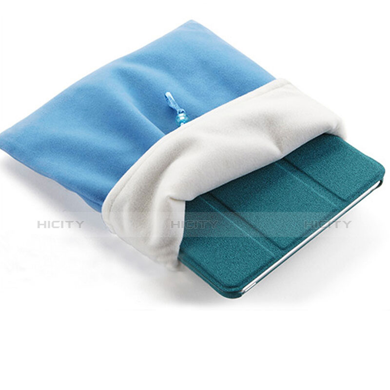 Housse Pochette Velour Tissu pour Apple iPad Air Bleu Ciel Plus