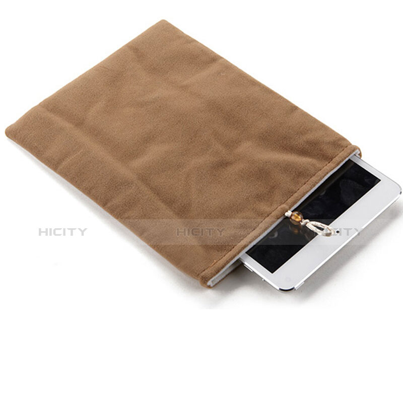 Housse Pochette Velour Tissu pour Apple iPad Mini 3 Marron Plus
