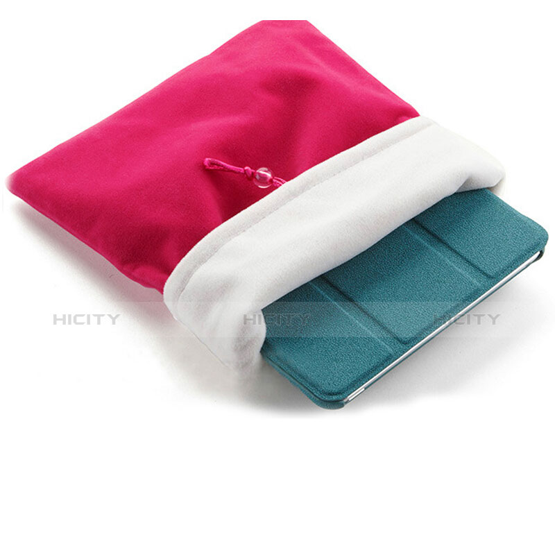 Housse Pochette Velour Tissu pour Apple iPad Mini 3 Rose Rouge Plus