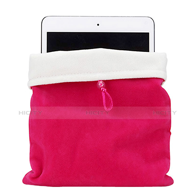 Housse Pochette Velour Tissu pour Apple iPad Pro 12.9 Rose Rouge Plus