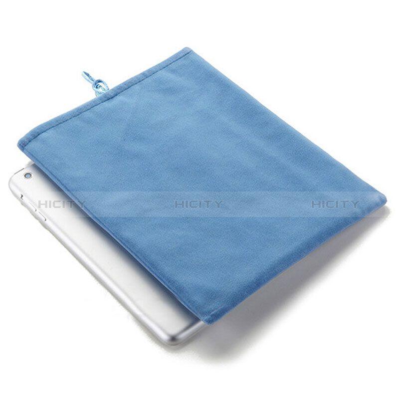 Housse Pochette Velour Tissu pour Apple New iPad 9.7 (2017) Bleu Ciel Plus
