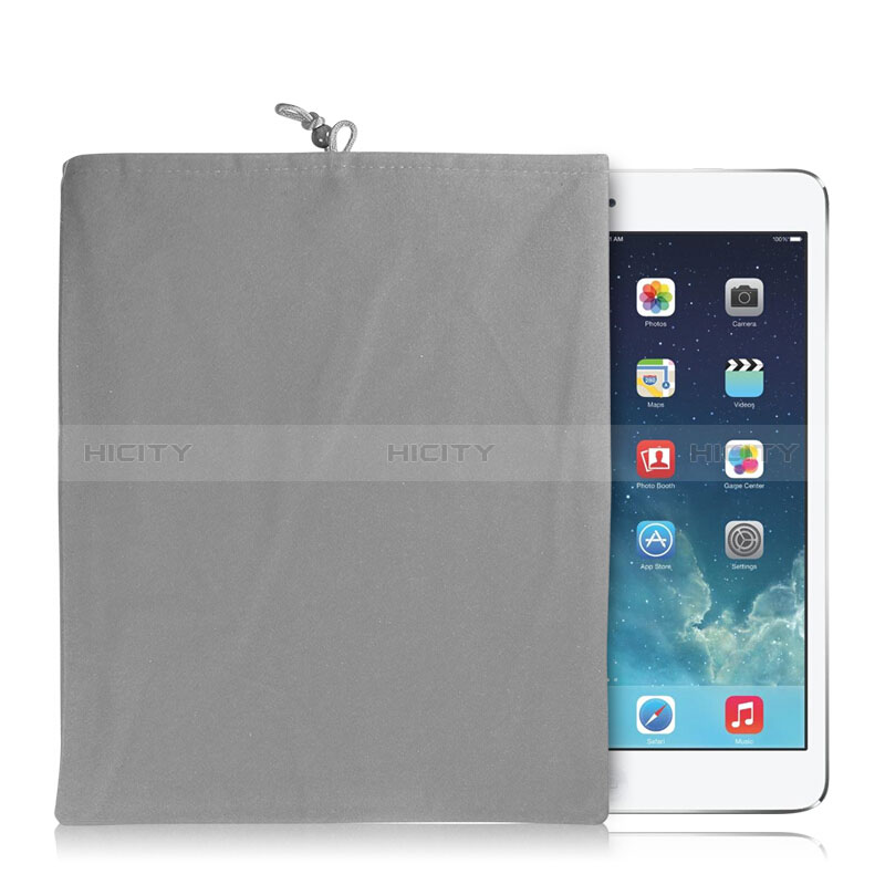 Housse Pochette Velour Tissu pour Apple New iPad 9.7 (2017) Gris Plus