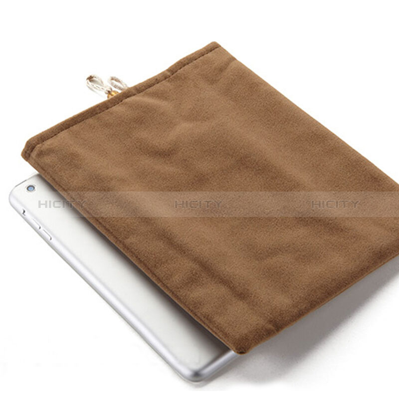 Housse Pochette Velour Tissu pour Apple New iPad 9.7 (2017) Marron Plus