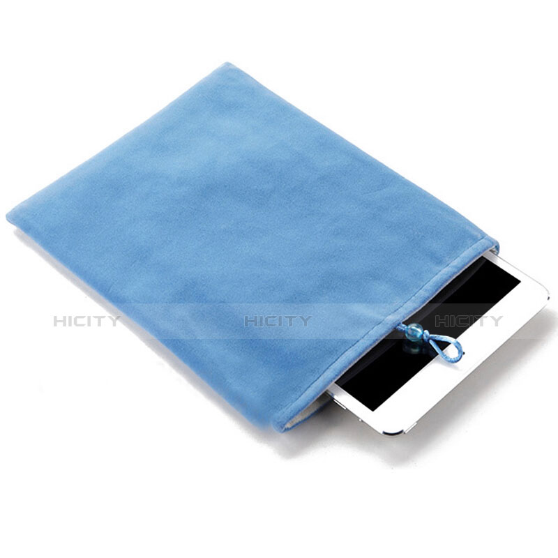 Housse Pochette Velour Tissu pour Huawei Honor WaterPlay 10.1 HDN-W09 Bleu Ciel Plus