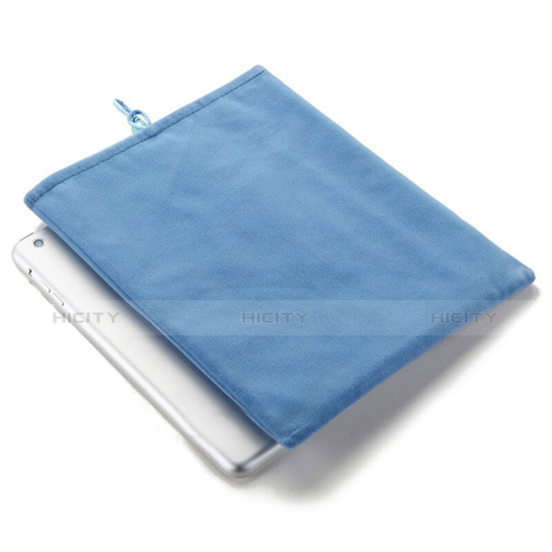 Housse Pochette Velour Tissu pour Huawei Matebook E 12 Bleu Ciel Plus
