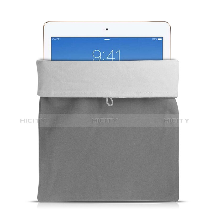Housse Pochette Velour Tissu pour Samsung Galaxy Tab 2 10.1 P5100 P5110 Gris Plus