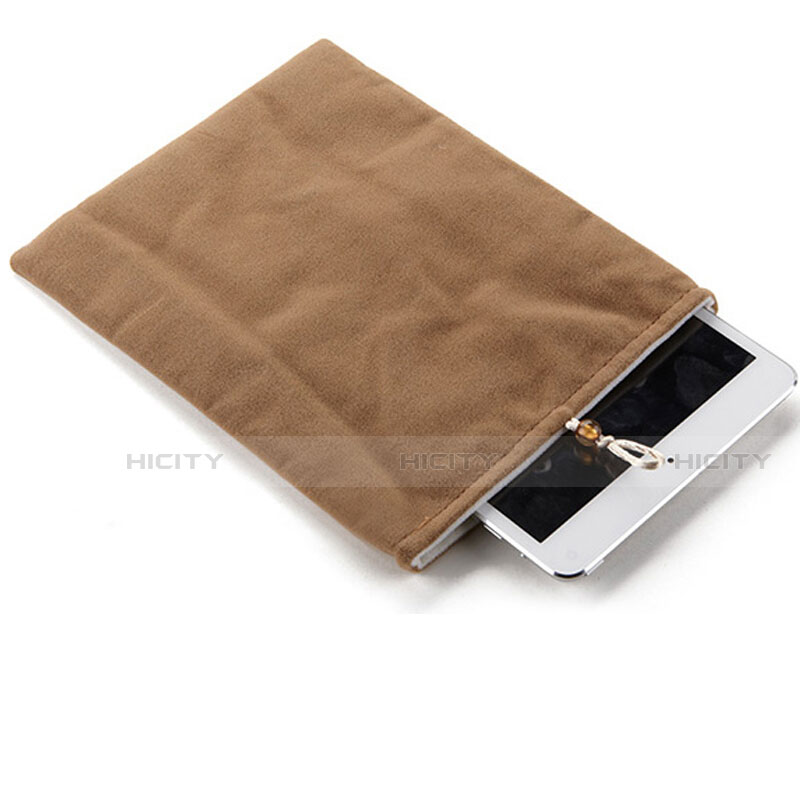 Housse Pochette Velour Tissu pour Samsung Galaxy Tab S2 9.7 SM-T810 SM-T815 Marron Plus