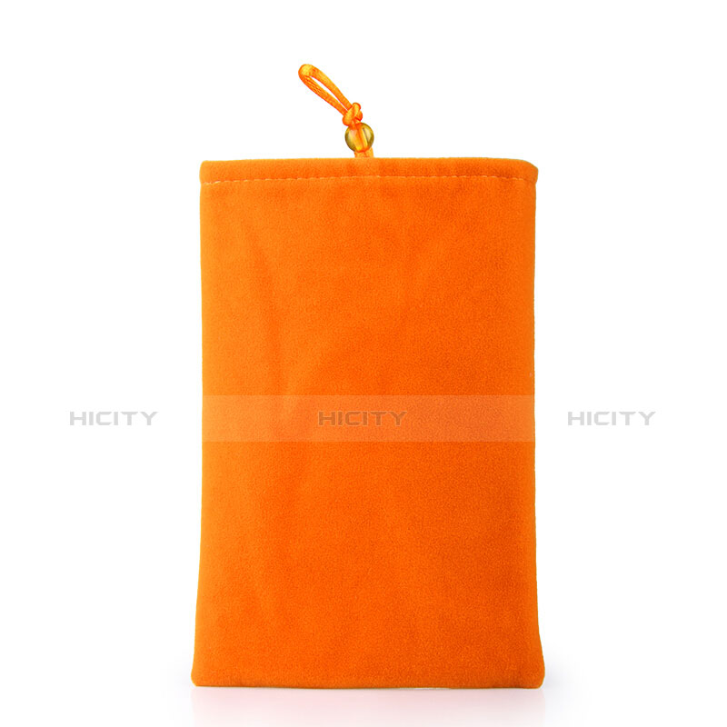 Housse Pochette Velour Tissu Universel Orange Plus