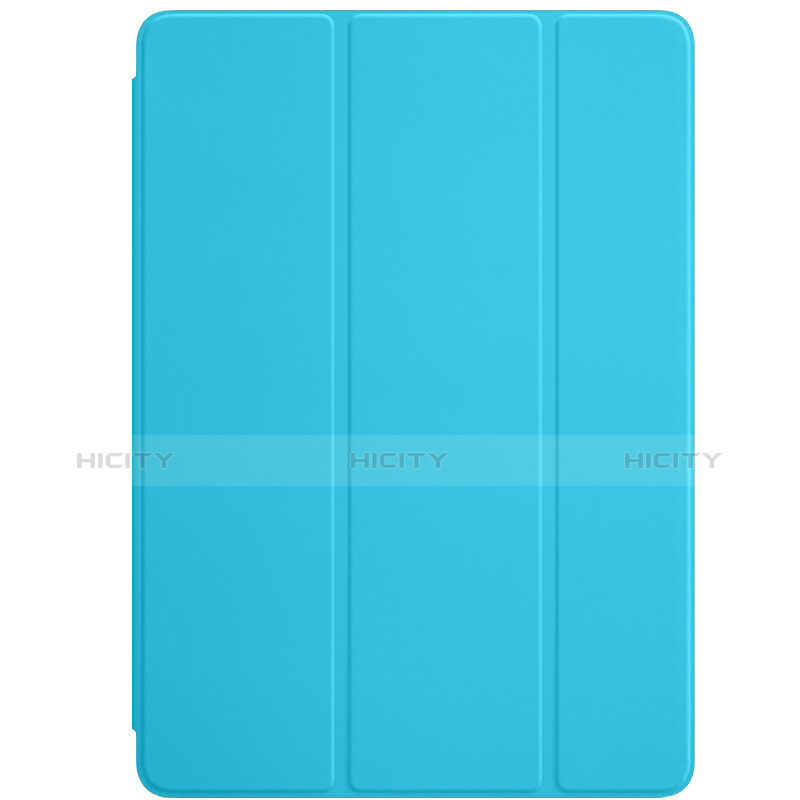 Housse Portefeuille Livre Cuir L01 pour Apple New iPad 9.7 (2017) Bleu Ciel Plus