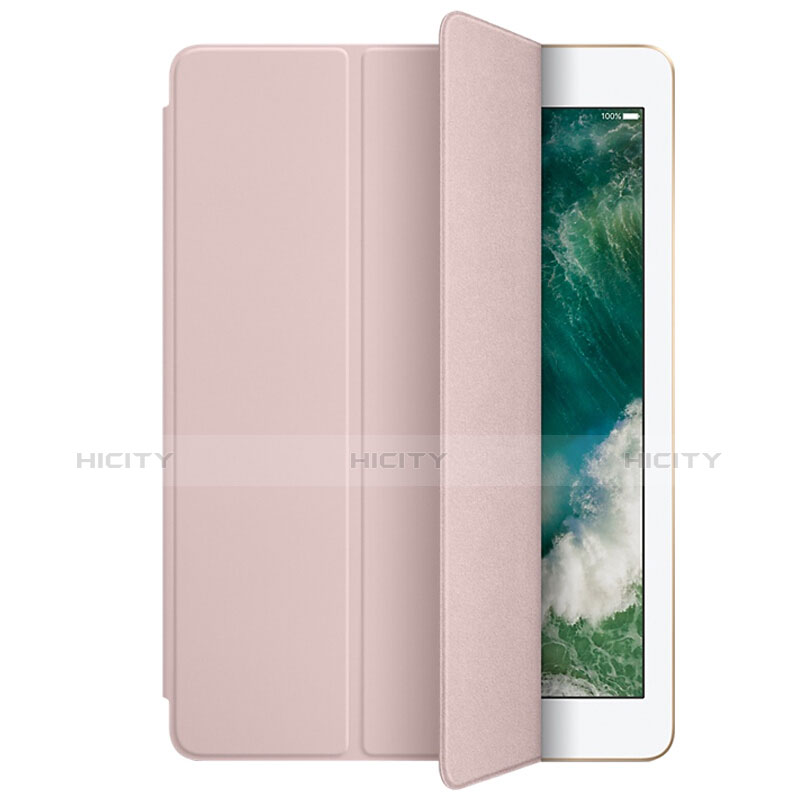 Housse Portefeuille Livre Cuir L01 pour Apple New iPad 9.7 (2017) Rose Plus
