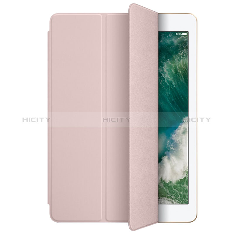 Housse Portefeuille Livre Cuir L01 pour Apple New iPad 9.7 (2018) Rose Plus