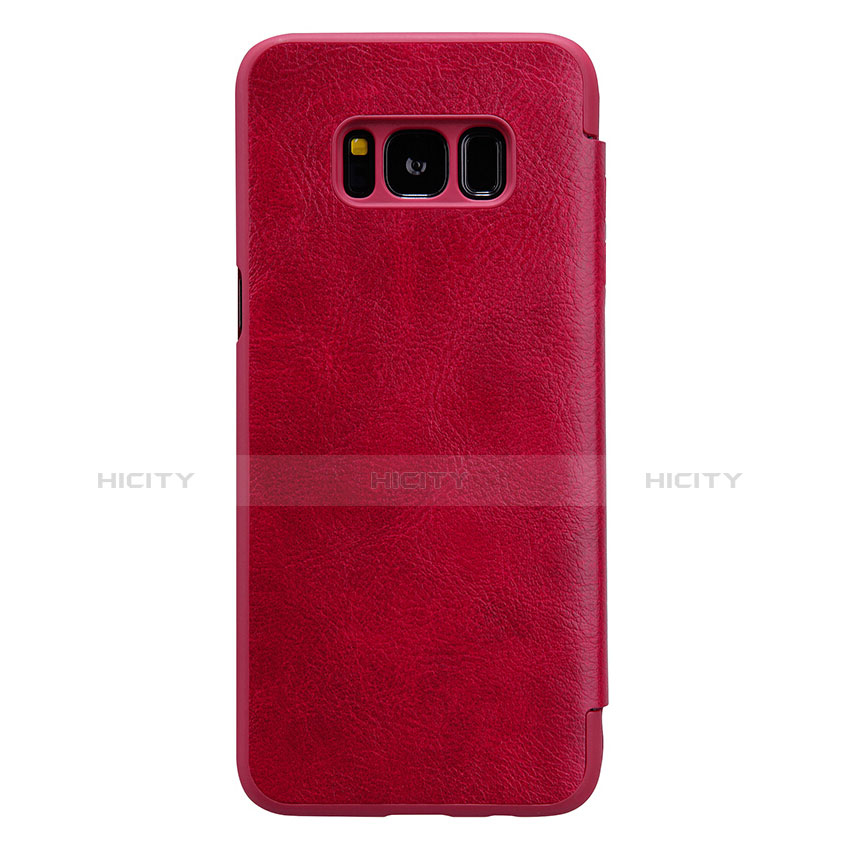 Housse Portefeuille Livre Cuir L01 pour Samsung Galaxy S8 Plus Rouge Plus