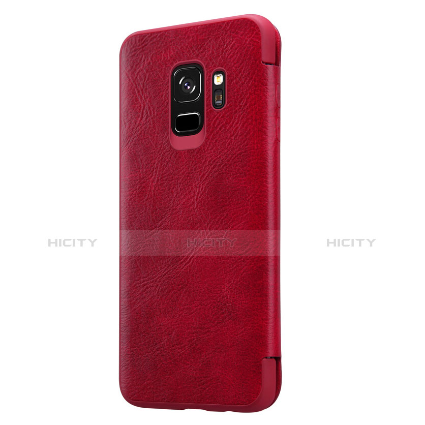 Housse Portefeuille Livre Cuir L01 pour Samsung Galaxy S9 Rouge Plus