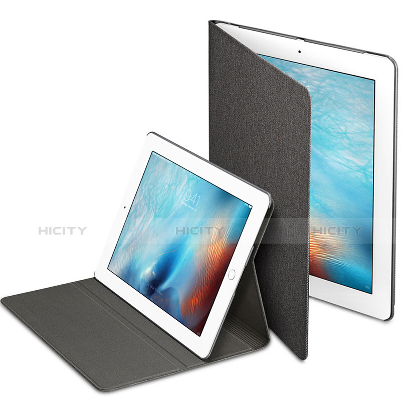 Housse Portefeuille Livre Cuir L02 pour Apple iPad 2 Noir Plus