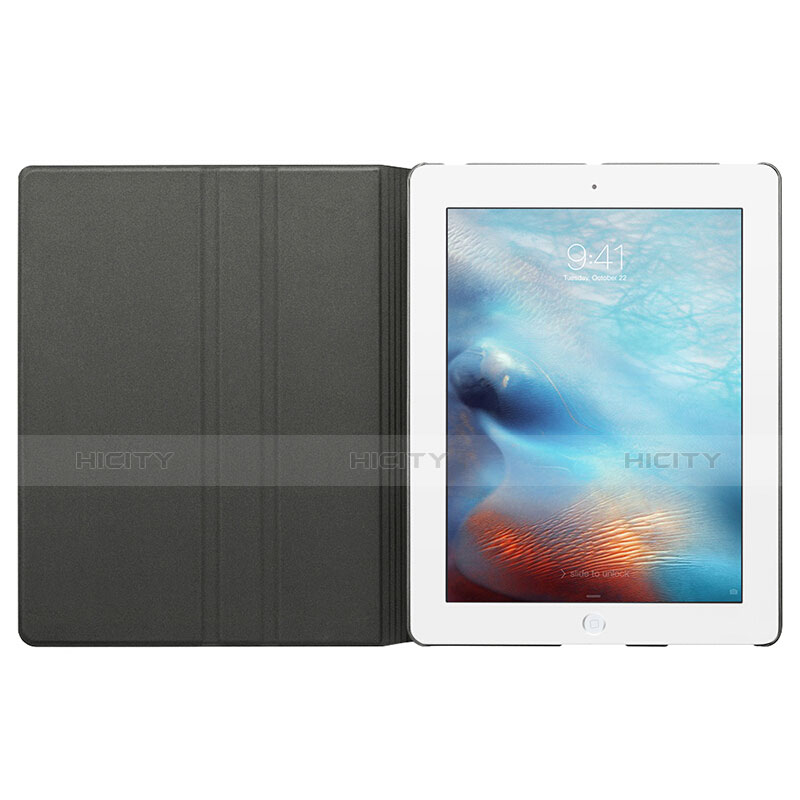 Housse Portefeuille Livre Cuir L02 pour Apple iPad 2 Noir Plus