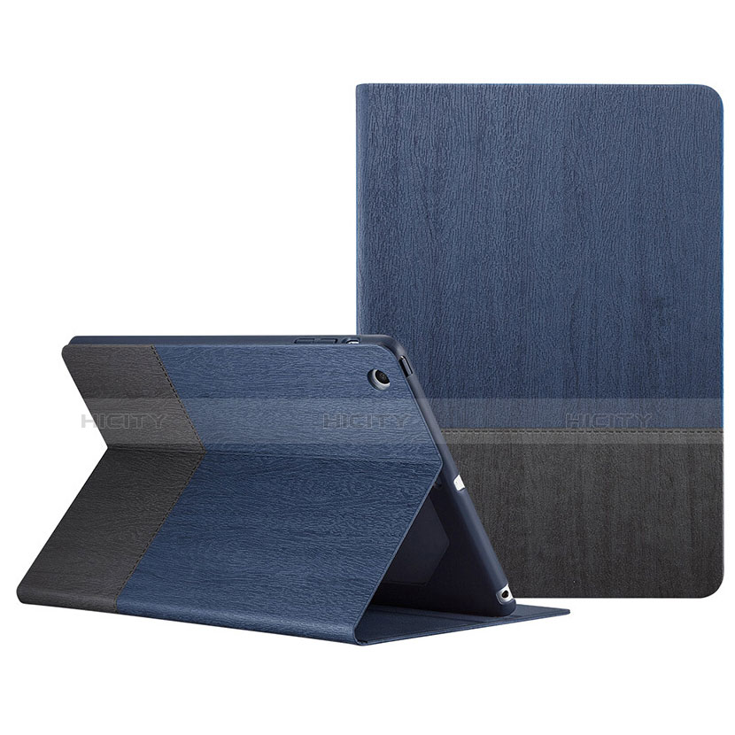 Housse Portefeuille Livre Cuir L02 pour Apple iPad Mini 3 Bleu Plus